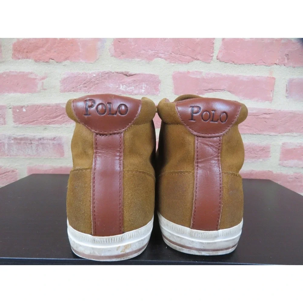 Polo Ralph Lauren Zale Shoes Mens Size 10.5 Brown Suede Mid Top Casual Comfort